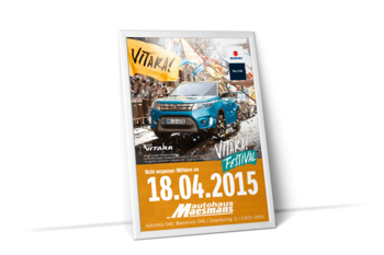 Plakaterstellung Görlitz Autohaus Maesmans Einführung Suzuki Vitara 2015