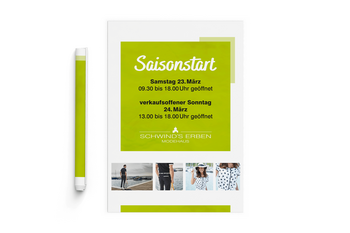 Foto vom Plakat Saisonstart Frühjahr/Sommer im Modehaus Schwind's Erben Görlitz 2019