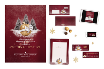 Foto Gesamtkonzept Weihnachtswerbung - Anschreiben, Gutschein, Briefumschlag, Social Media - Modehaus Schwind's Erben Görlitz 2018