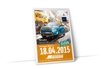 Foto vom Plakat Autohaus Maesmans Görlitz Einführung Suzuki Vitara 2015