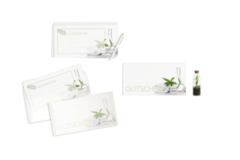 Geschenkgutschein mit transparentem Umschlag Reichenbach Physiotherapie Bitterlich