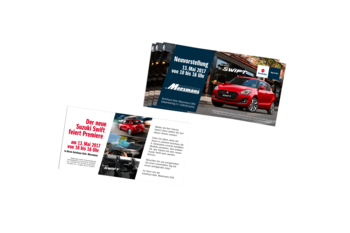 Flyer 2-seitig Görlitz Autohaus Maesmans Neuvorstellung Swift 2017