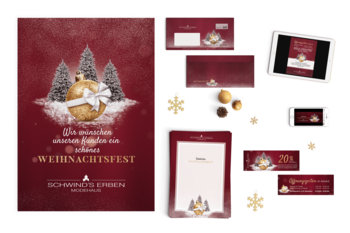 Weihnachtswerbung Corporate Design Modehaus Schwind's Erben Görlitz 2018