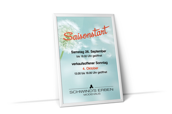 Foto vom Plakat zum Saisonstart Herbstmode Damen und Herren im Modehaus Schwind's Erben Görlitz 2015