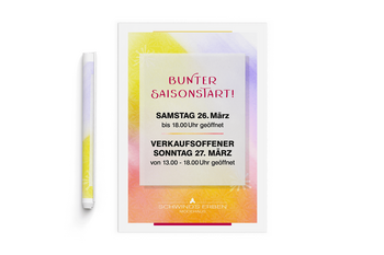 Foto vom Plakat Saisonstart Frühjahr/Sommer im Modehaus Schwind's Erben Görlitz 2022