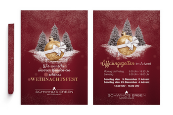 Foto von den Plakaten zu Weihnachten im Modehaus Schwind's Erben Görlitz 2018