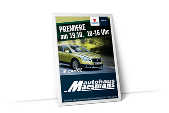 Foto vom Plakat Autohaus Maesmans Görlitz Premiere Suzuki S Cross