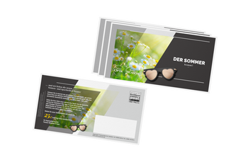 Foto von der personalisierten Werbepostkarte / Flyer - Sonnenbrillenaktion Augenoptik Thomas Wünsche Görlitz 2019