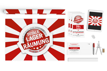 Foto vom Corporate Design zur Werbung von der Lagerräumung im Modehaus Schwind's Erben Görlitz 2026