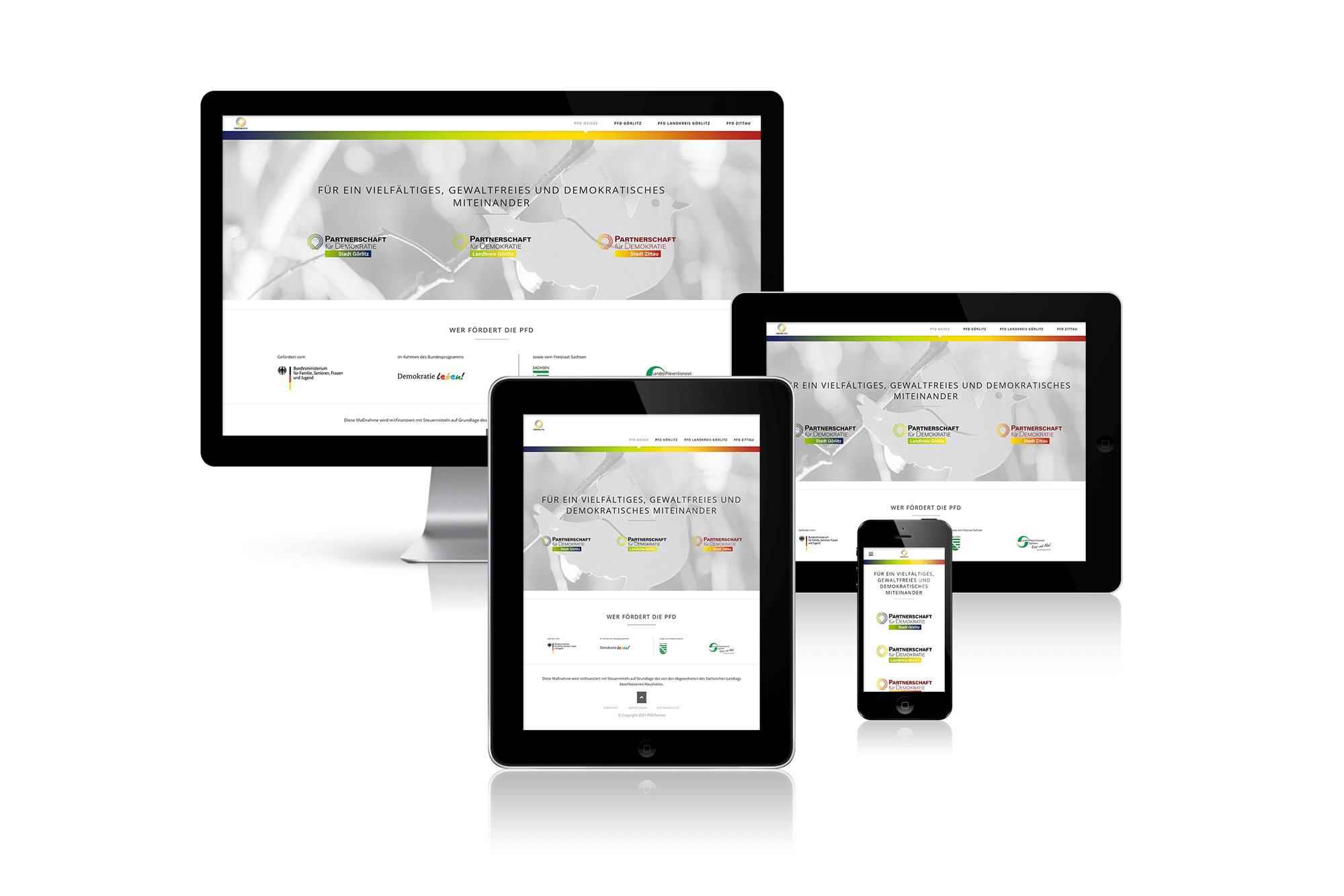 Responsiv Webdesign Landingpage Partnerschaft für Demokratie Neisse