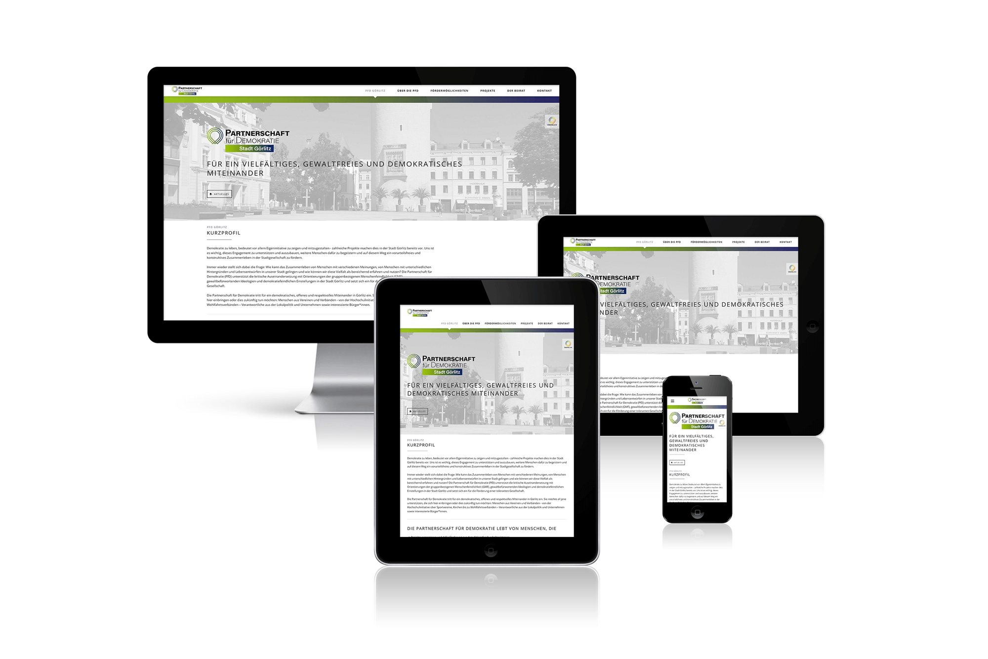 Responsiv Webdesign Webseite Partnerschaft für Demokratie Görlitz