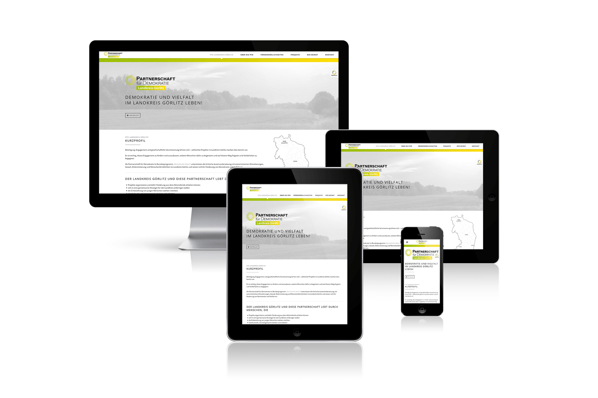 Responsiv Webdesign Webseite Partnerschaft für Demokratie Landkreis Görlitz